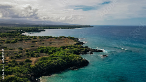 Aerial panorama of the Hapuna Beach State Park. West coast of the Big Island, Hawaii photo