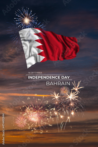 Flag of Bahrain on Independence day photo