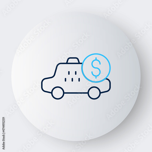 Line Taximeter device icon isolated on white background. Measurement appliance for passenger fare in taxi car. Colorful outline concept. Vector