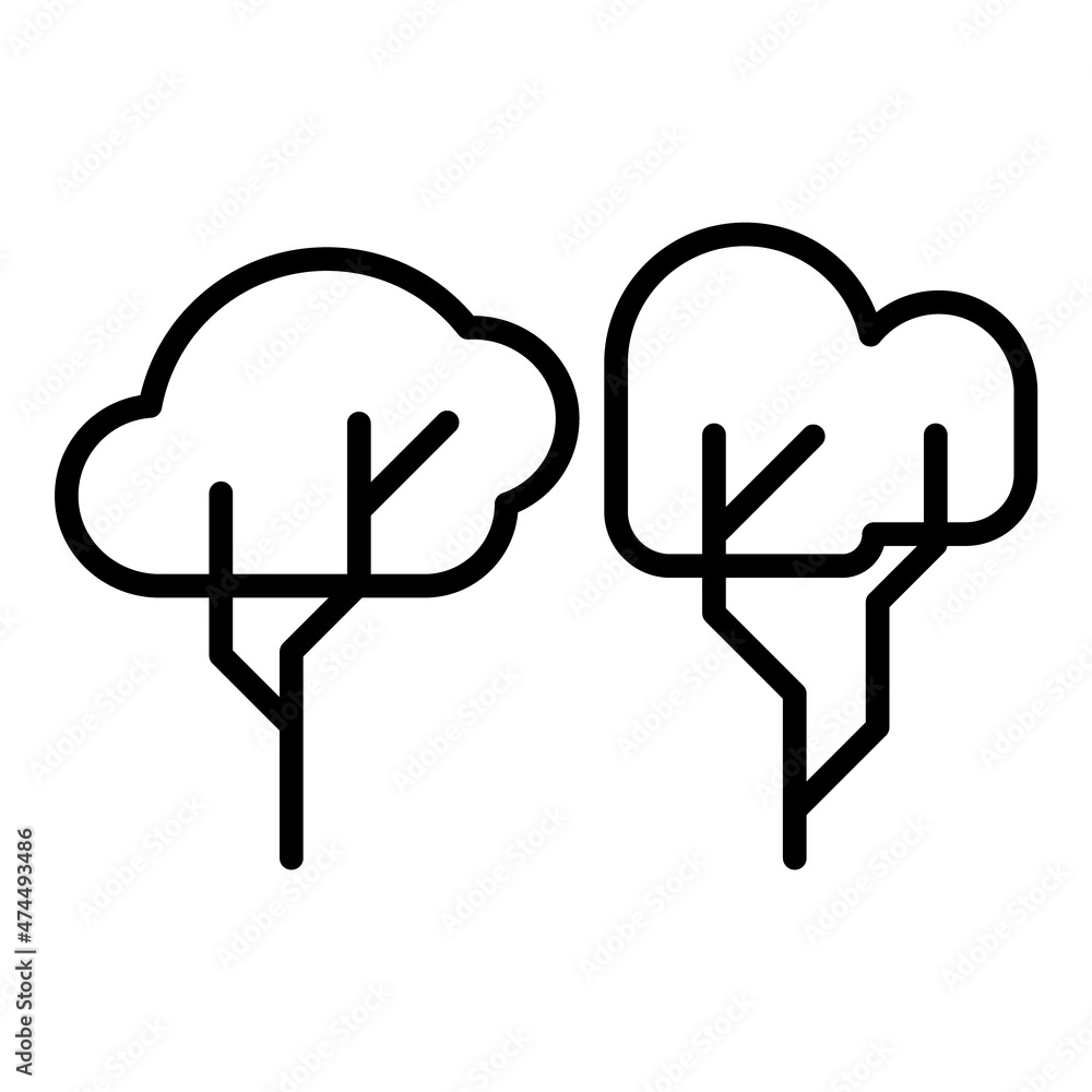 Summer Trees Flat Icon Isolated On White Background Summer Trees Flat Icon Isolated On White Background