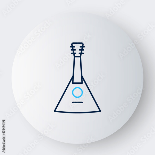 Line Musical instrument balalaika icon isolated on white background. Colorful outline concept. Vector
