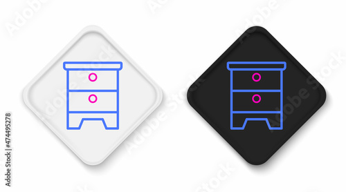 Line Furniture nightstand icon isolated on white background. Colorful outline concept. Vector
