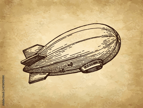 Airship ink sketch.