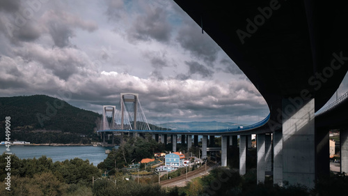 Rande Bridge or Ponte de Rande, spans Vigo bay across the Rande Strait, Galicia, Spain. photo