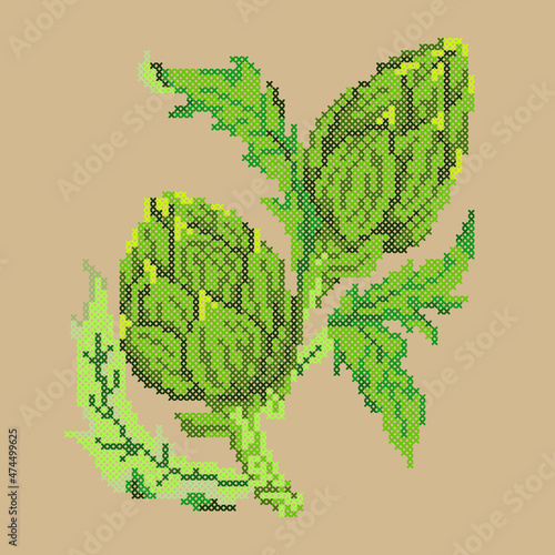 cross stitch artichoke