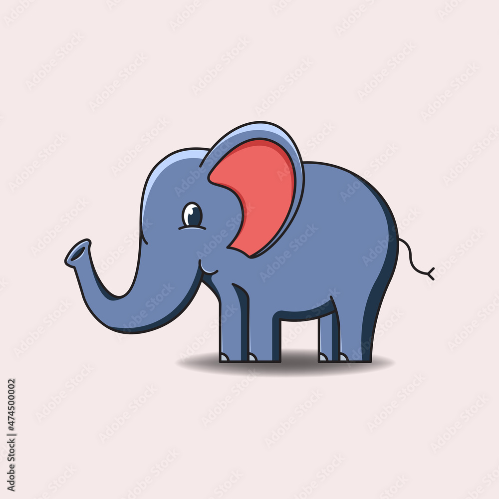 Cute elephant mascot character illustration