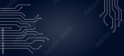 Blue Abstract science and technology background, Micro technology, futuristic circuit board or blockchain network concept illustration. Electronics, technology or computer connection concept 