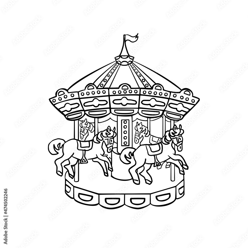 carousel horse coloring pages
