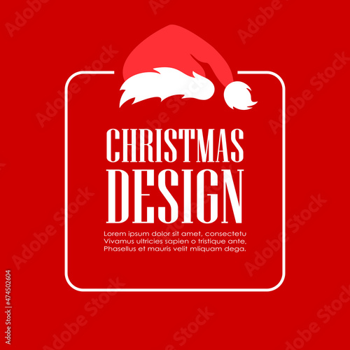 Christmas text box for holiday greeting, vector poster