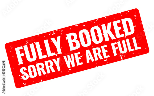 Fully booked grunge banner, sorry we are full