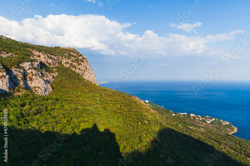 Crimean mountain landscape with Black Sea coast