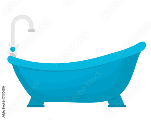 blue bath tub svg vector illustration