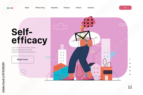 Startup illustration, website landing template. Concept of building new business