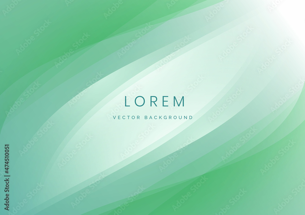 Abstract modern soft green gradient waves overlap background with copy space for text. Abstract modern soft green gradient waves overlap background with copy space for text.