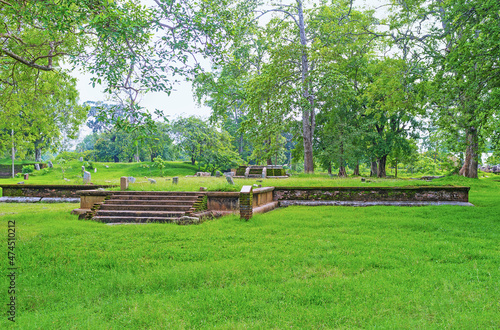 The ruins of the Alms Hall of Jetavana Vihara, Anuradhapura, Sri photo