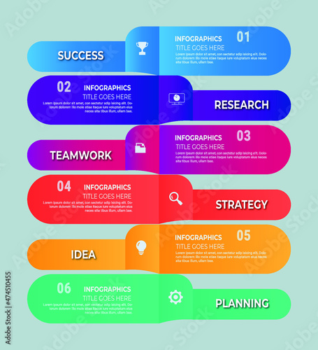Steps Infographic Value Stream Mapping Multipurpose use, Business, Ecology design template