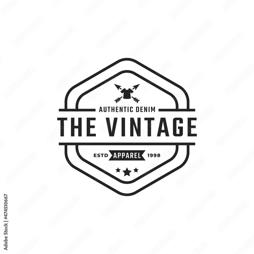 Classic Vintage Retro Label Badge for Clothing Apparel Logo Emblem Design Template Element