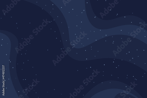 Abstract cosmic vector background illustration with night sky and stars. Peaceful deep space landscape in dark colors. Use for print, wallpaper, calm and serene background, astrology poster.