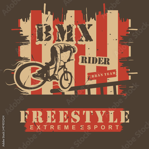 vintage vector illustration style bmx silhouette or emblems badges and labels banners