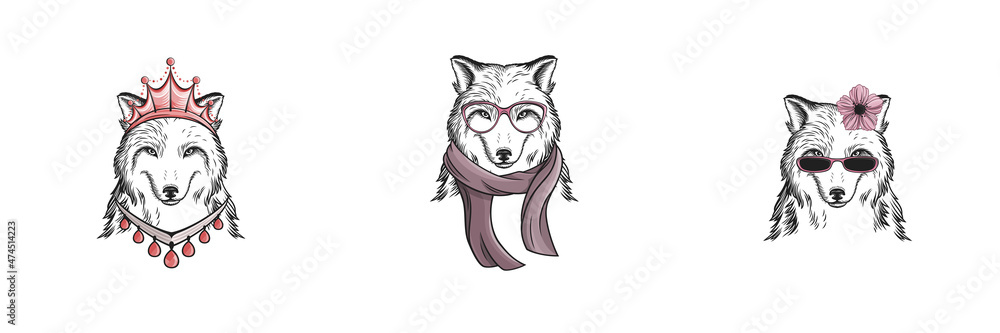 Fototapeta premium Crazy creative animal design with accessories 