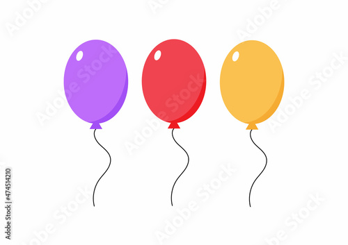multicolored balloons icon on white background Design work for various activities