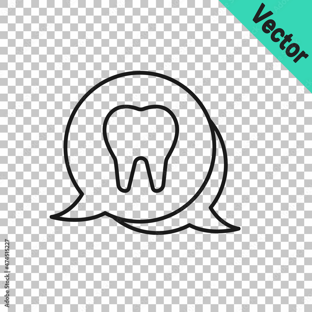 Black line Tooth icon isolated on transparent background. Tooth symbol for dentistry clinic or dentist medical center and toothpaste package. Vector Black line Tooth icon isolated on transparent background. Tooth symbol for dentistry clinic or dentist medical center and toothpaste package. Vector