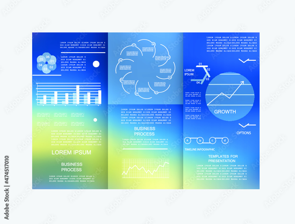 Naklejka premium Cards for business data visualization