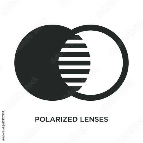 Polarized lenses, light filter vector icon photo
