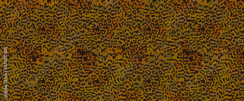 Full seamless leopard cheetah texture animal skin pattern vector. Green brown orange design for textile fabric printing. Suitable for fashion use.