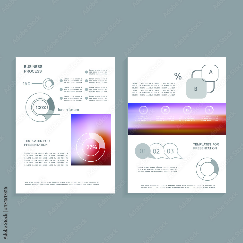 Naklejka premium Cards for business data visualization