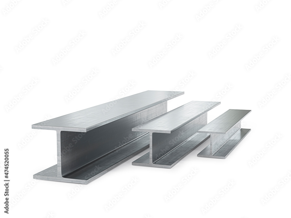 Sample of steel beam on white background. 3d rendering Sample of steel beam on white background. 3d rendering