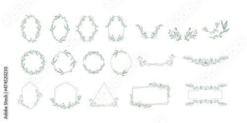 Beautiful and elegant floral wreath. Flower decorative vegetation. Frame of plants and flowers decor