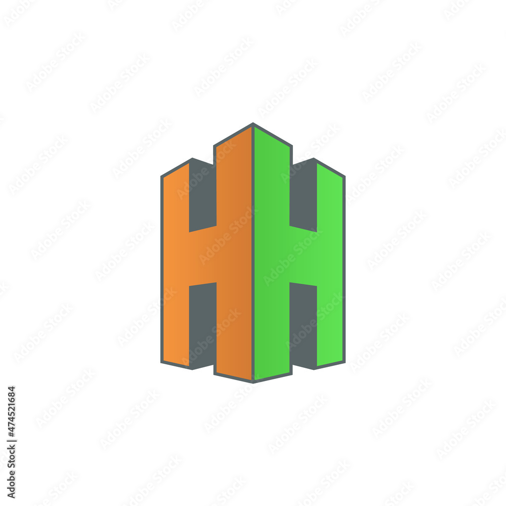 H logo icon vector design. Simple H logo architectural style. Fun and bold design. H logo icon vector design. Simple H logo architectural style. Fun and bold design.
