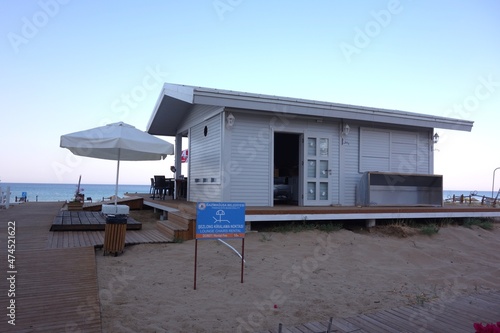 Varosha  once famous beach resort destination is now spooky ghost town  now only with few tourist and restricted beach .12.07.2021 Famagusta  Northern Cyprus