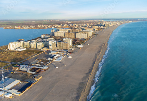 Mamaia resort - Romania seen from above in early morning