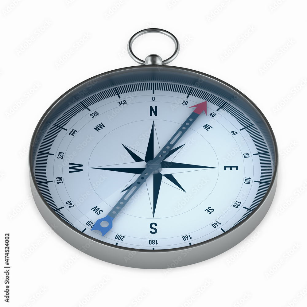 compass on white background. Isolated 3D illustration compass on white background. Isolated 3D illustration