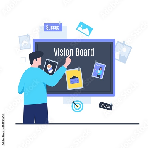 Vision board business illustration design concept. Illustration for websites, landing pages, mobile applications, posters and banners