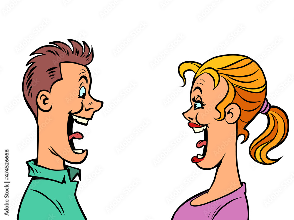 joyful date of young man and woman, boyfriend and girlfriend joyful date of young man and woman, boyfriend and girlfriend