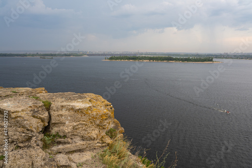 The Zhiguli Hydroelectric Station or Zhigulyovskaya Hydroelectric Station formerly known as Kuybyshev Hydroelectric Station. Volga river. photo