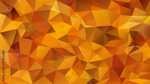 vector abstract irregular polygon background - triangle low poly pattern - color autumnal brown red orange yellow