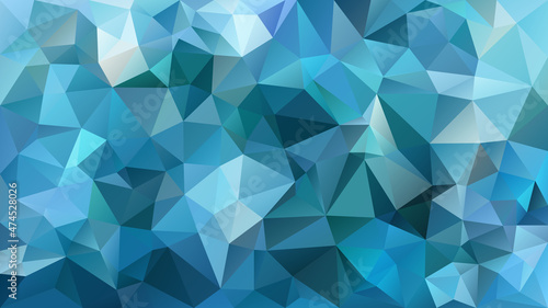 vector abstract irregular polygon background - triangle low poly pattern - color winter blue green turquoise