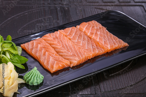 Japanese cuisine Sashimi with salmon