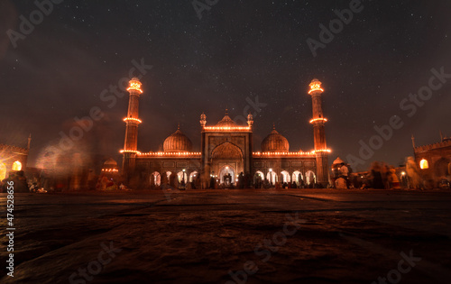 Jama Masjid During Holy Month of Ramadan Kareem, Old Delhi, Delhi, India photo