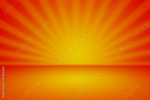 Yellow Gradient abstract background. Orange spread of lines background. Yellow empty room studio gradient used for background and display your product