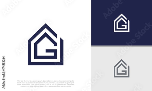 Real Estate Logo. Luxury Logo. Construction Architecture Building Logo Design Template Element. Initials G logo design. Initial Letter Logo. 