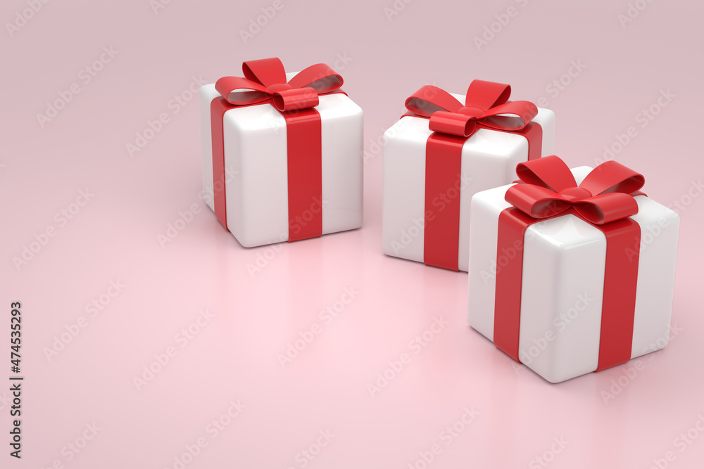 Fototapeta premium Gift box banner design. 3D rendering.