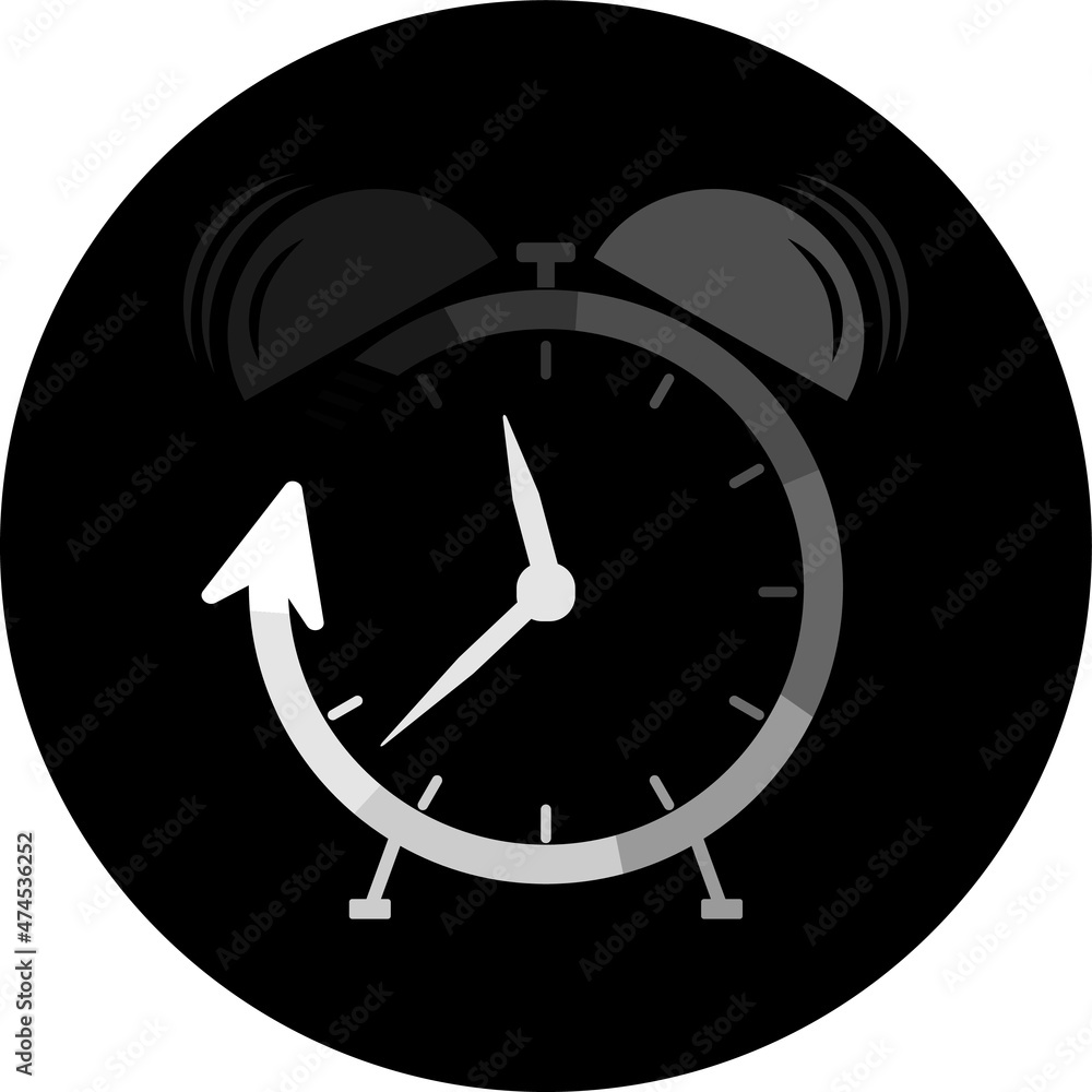 Running time clock icon, Running alarm clock, Time is up Running time clock icon, Running alarm clock, Time is up