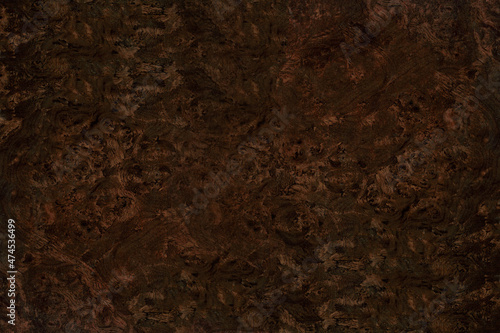 Abstract dark brown burl wood texture high resolution photo