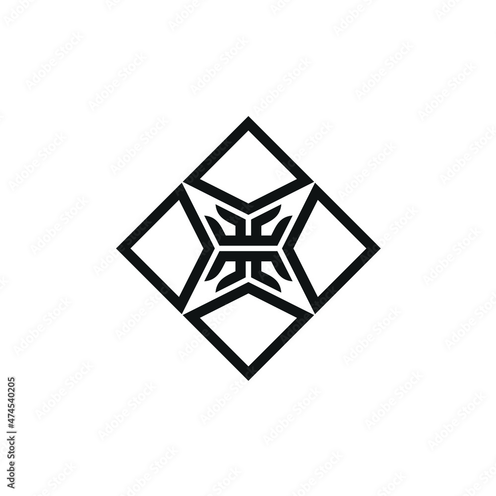 Square Star Ornament Pattern inspiring logo design Square Star Ornament Pattern inspiring logo design