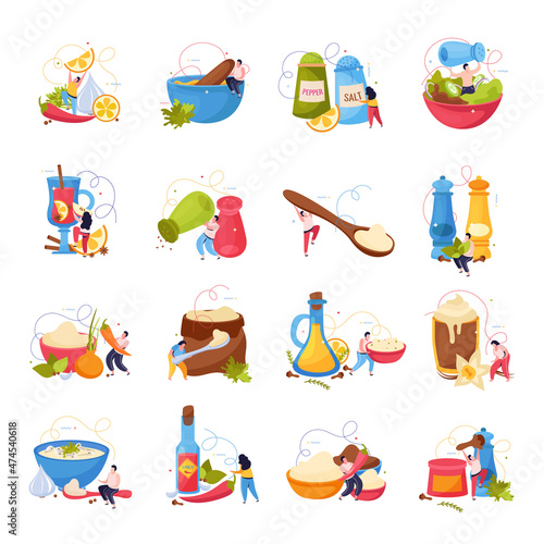 Spices Assortment Flat Icons